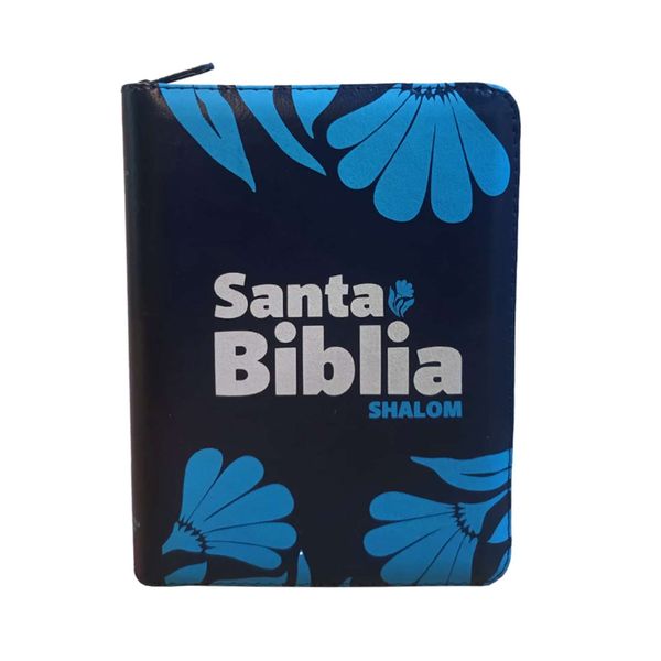 Biblia RVR045cLGZ/ Azul Flor Sahlom Cierre