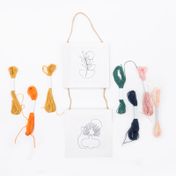 Kit para bordar con 2 lienzos floreros