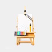 Kit de arte con caballete cajón de 60 cm + Set de acrílicos