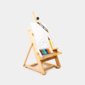 Kit de arte con caballete cajón de 60 cm + Set de acrílicos