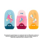 Tajalápiz sencillo con deposito + borradores Milan (surtido)