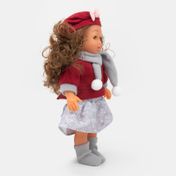 Muñeca de 36.5 cm con saco y boina vinotinto