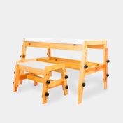 Mesa graduable de 3 niveles con silla