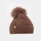 Gorro de 20 cm con pom pom marrón