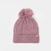 Gorro de 20 cm con pom pom morado