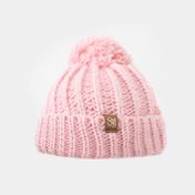 Gorro de 20 cm con pom pom rosado