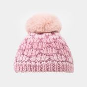 Gorro de 24 cm con pom pom rosado