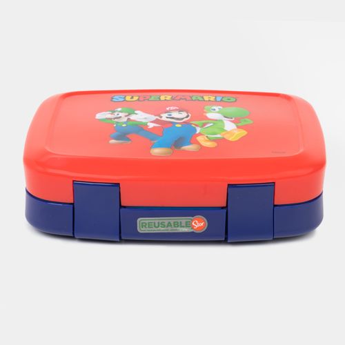 Portacomidas Super Mario azul con rojo