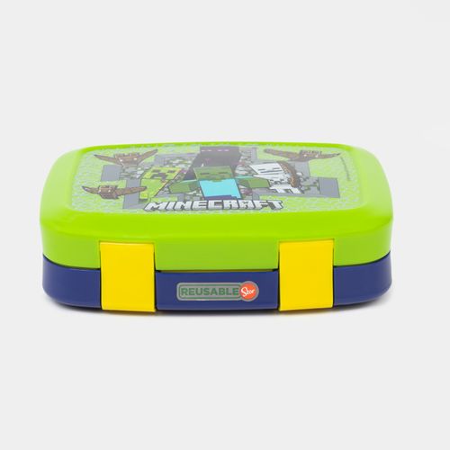 Portacomidas Minecraft verde con azul