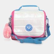 Lonchera térmica blanca con rosado