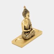 Figura de 16.5 x 16 cm buda con 2 portavelas