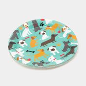 Kit para fiestas Happy Birthday huellas y huesos x 74 piezas