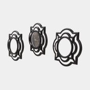 Set reloj de pared con 2 espejos negro