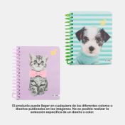 Cuaderno mini argollado rayado de 96 hojas studio pets (surtido)